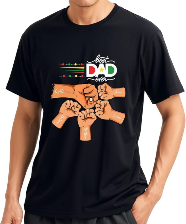 Custom Dad Shirt, Personalized Fist Bump Shirts with Kids Name Photo, Customized Fathers Day Tshirt Gifts for Papa Grandpa - Image 10