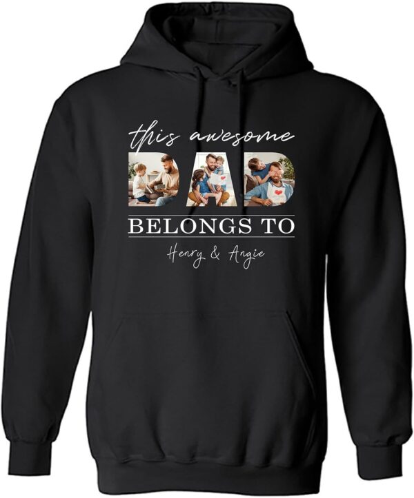 Gifts for Dad, Christmas Custom Dad Gifts from Daughter Son, Personalized Shirts/Hoodie with Photos - Image 2
