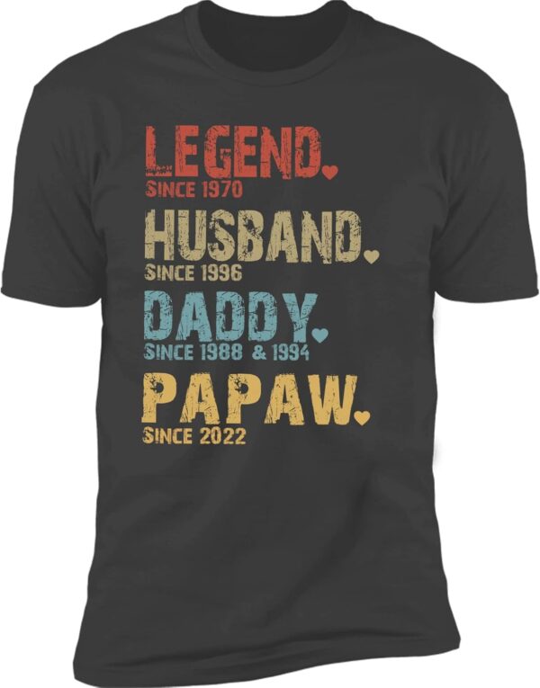 NAZENTI Personalized Dad Shirt, Custom Daddy Shirts for Men, Legend Grandpa T-Shirt, Gifts for Fathers Day Birthday S-4XL - Image 17