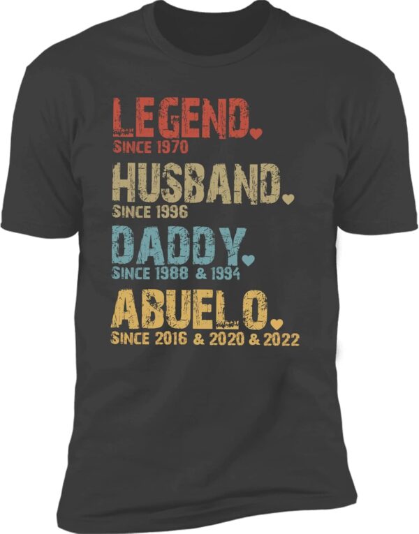 NAZENTI Personalized Dad Shirt, Custom Daddy Shirts for Men, Legend Grandpa T-Shirt, Gifts for Fathers Day Birthday S-4XL - Image 13