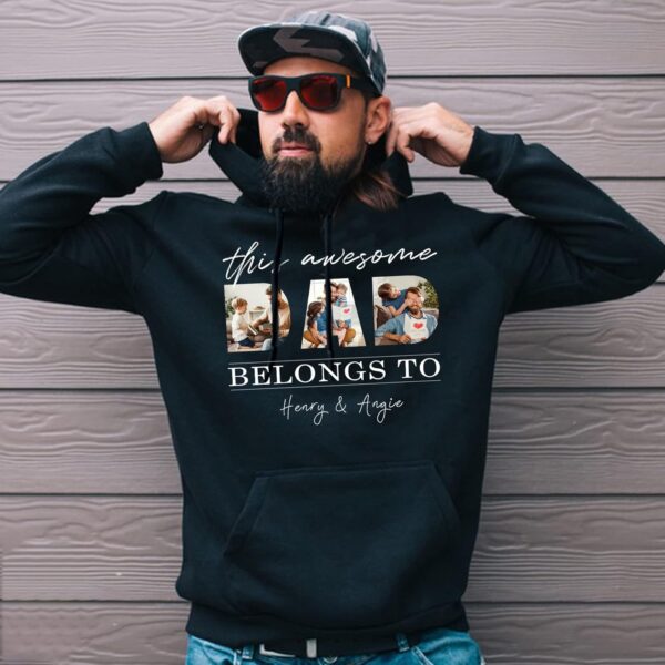 Gifts for Dad, Christmas Custom Dad Gifts from Daughter Son, Personalized Shirts/Hoodie with Photos - Image 3