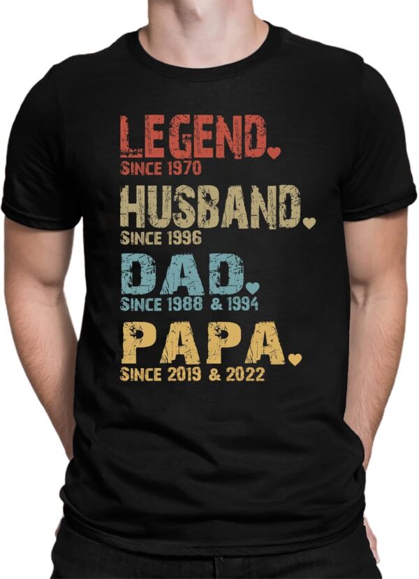 NAZENTI Personalized Dad Shirt, Custom Daddy Shirts for Men, Legend Grandpa T-Shirt, Gifts for Fathers Day Birthday S-4XL - Image 2